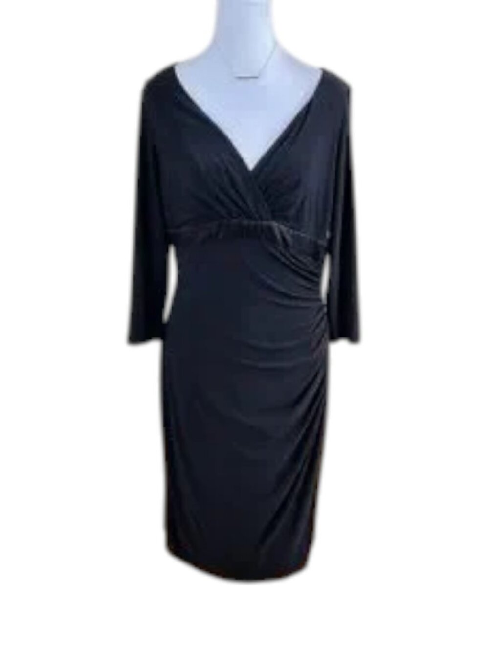 Lauren Ralph Lauren Dress Black Knit V-Neck (12)